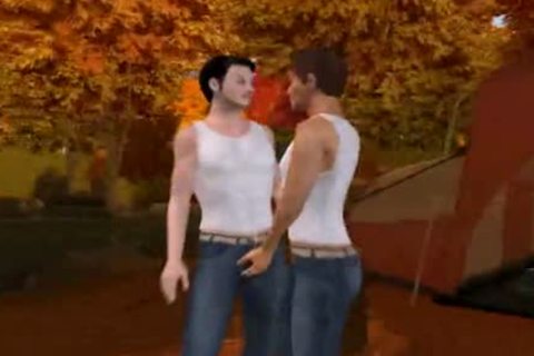 3D Cartoon Hunk getting poked Hard while