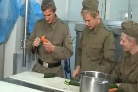 Army twinks Threeway pounding