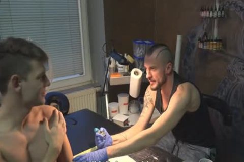 attractive Sex For specie In A Tattoo Studio