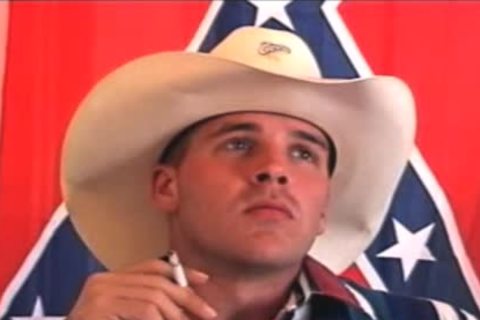 Straight Redneck Cowboy Drinking Beer And Jacking His penis
