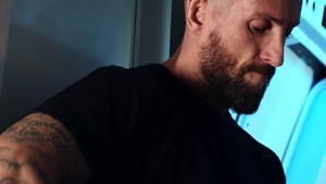 BROMO - Inked Van bareback doggy fuck outdoors