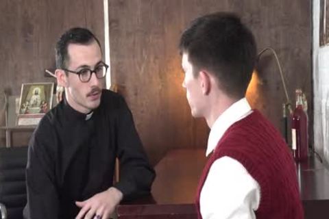 Threesome in the company of priest