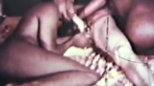 Vintage Interracial bi-raunchy 3some