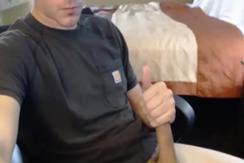 Blond man Jerks Off On web camera