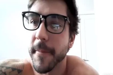 handsome chap With Glasses Showing His ramrod And large booty In web camera
