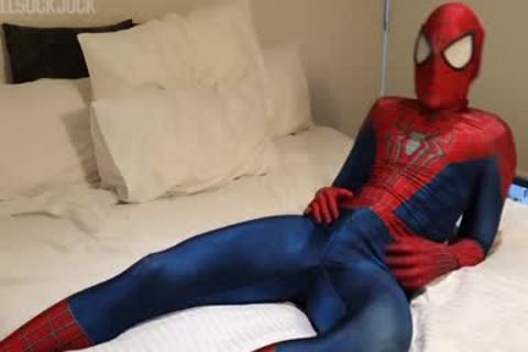 Hung lustful Spiderman shoots huge Web