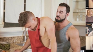 GodsOfMen: Nikki V and Christopher Hamblin facial indoors