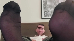 STEP homosexual dad - dark SHEER SOCKS WHITE penis! - COME WORSHIP MY FEET WATCH ME EDGE MY HARD WHITE penis & sperm jointly