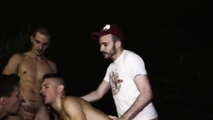 three cocks pounding DP skank bareback