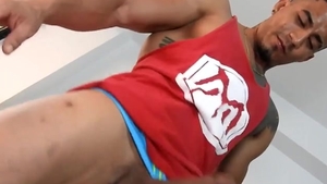 Latin Hunk Showing Off & Playing With His monstrous schlong!!